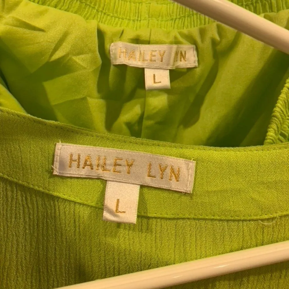 Hailey Lyn 2 Piece Casual Pant Suit Green Size L - Image 7