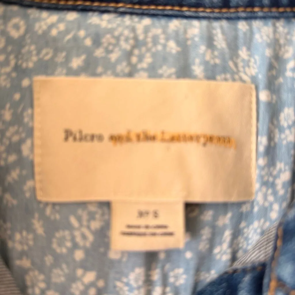 Anthropologie Pilcro & the Letterpress Ruffled Eyelet Gingham Jean Jacket SZ S # - Image 6