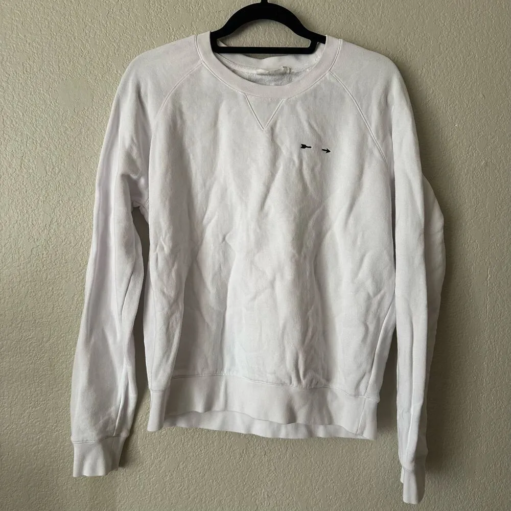 The Upside Saturn Logo Print Crew Neck Sweatshirt White Size Small - Image 3