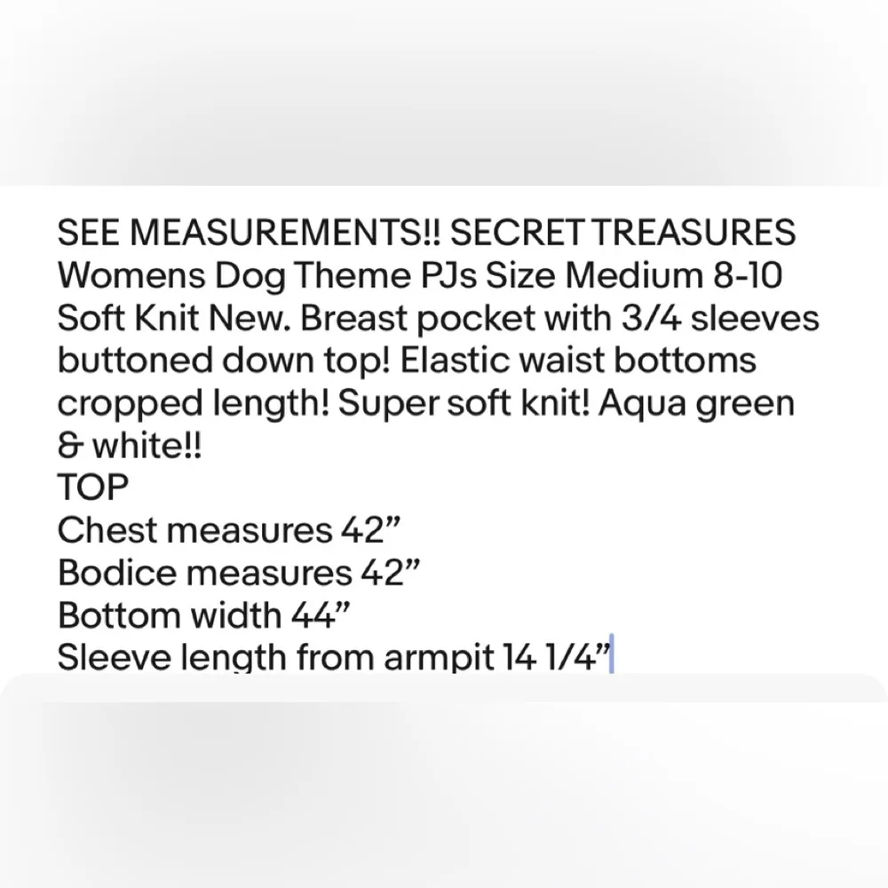 SECRET TREASURES Womens Dog Theme PJs Size Medium 8-10 Soft Knit New - Image 6
