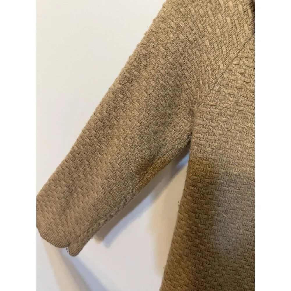 Banana Republic Sweater‎ Jacket Cowl Italian Yarn M Wool Cashmere Camel Heather - Image 2