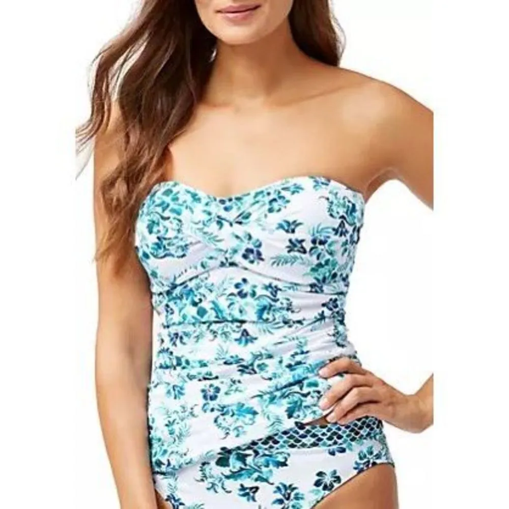 New. Tommy Bahama blue print swimsuit. MSRP $119.  Size 4 - Image 3