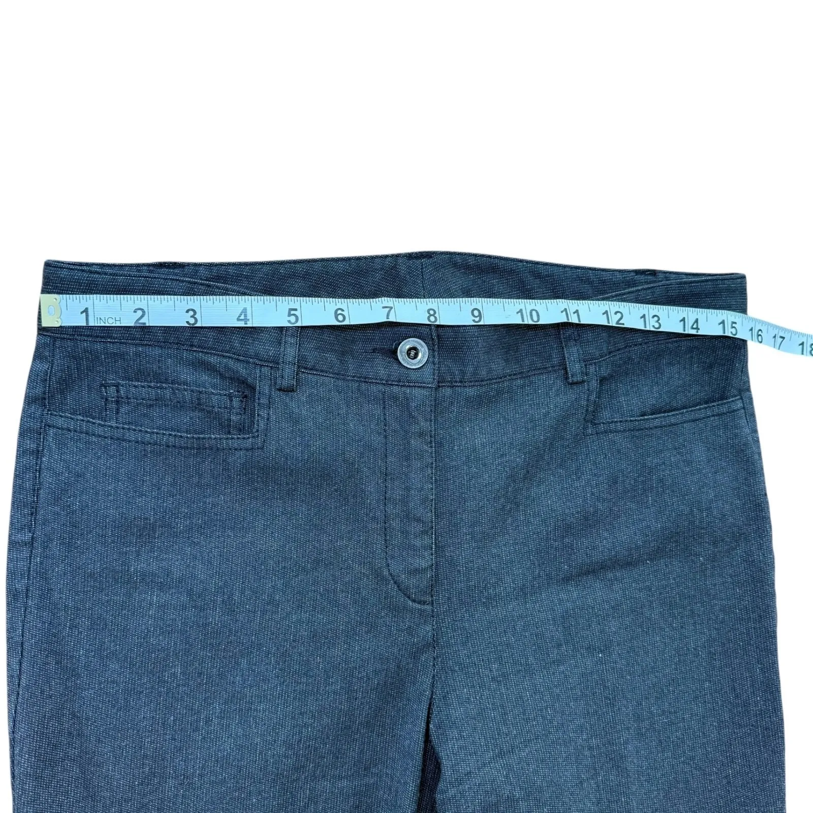 WORTH Women's Dark Wash Flared Leg Pants Size 10 Bootcut Trousers Gray - Image 7