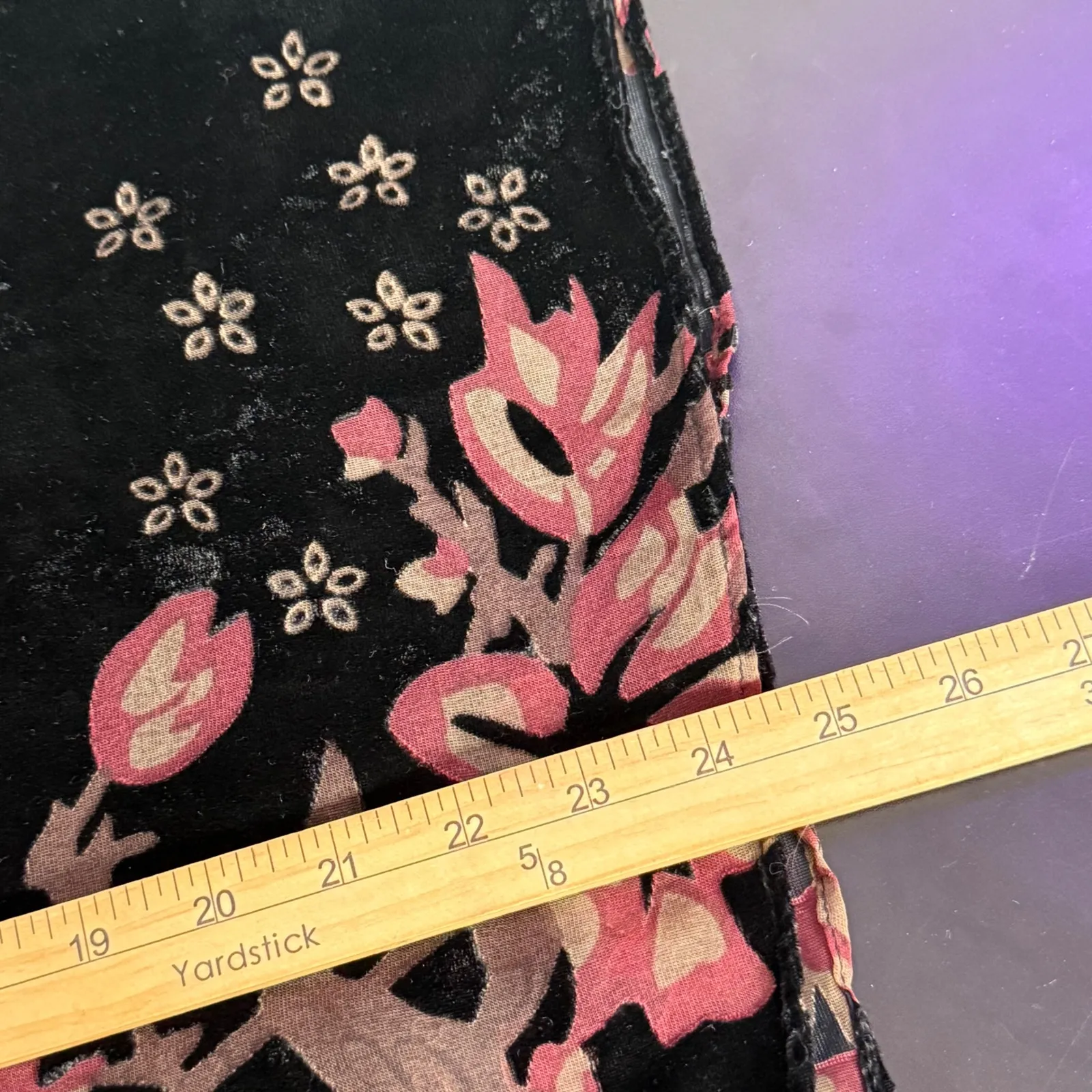 Dalia Velvet Burnout Dark Floral Bell Sleeve Top Size S Fairy Whimsigoth BOHO Black - Image 7