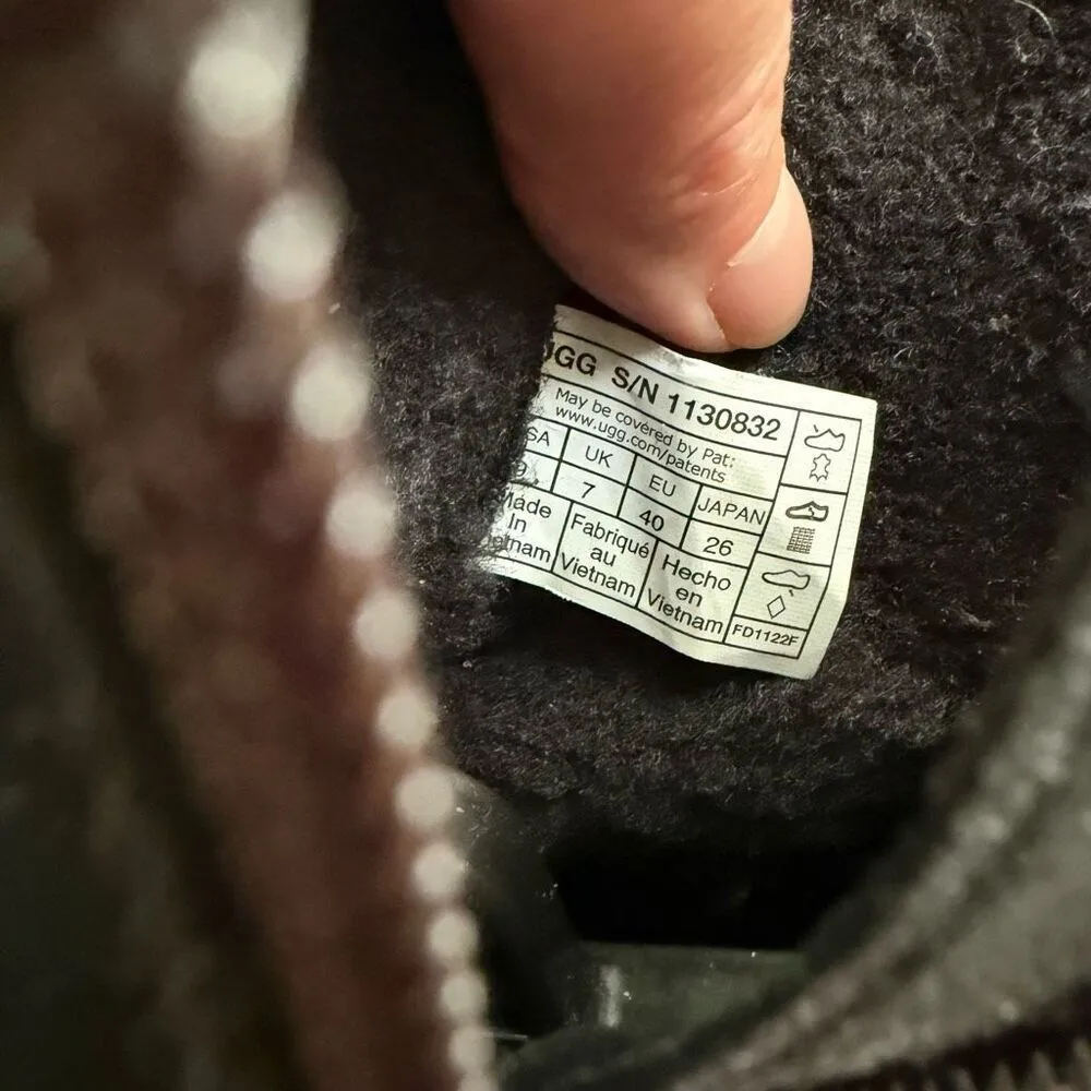 UGG Hapsburg Waterproof Hiker Black Leather Suede $170 9 - Image 10