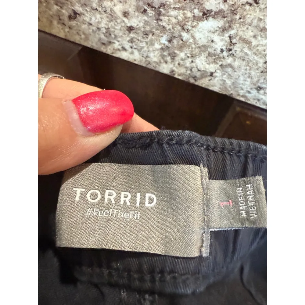 Torrid Navy Chino Shorts Plus Size 1 Drawstring - Image 5