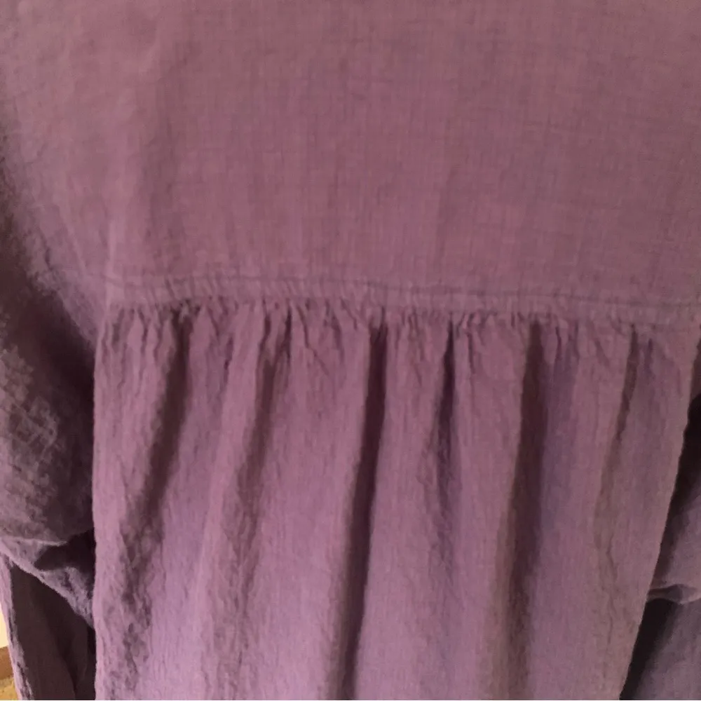 Free People Plum Purple High Low Oversized Button Down Shirt Size XS - Image 4