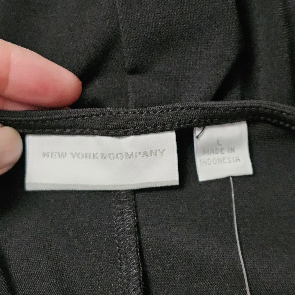 NY&CO Black Surplice Long Sleeve Jersey Knit Blouse Size Large - Image 6