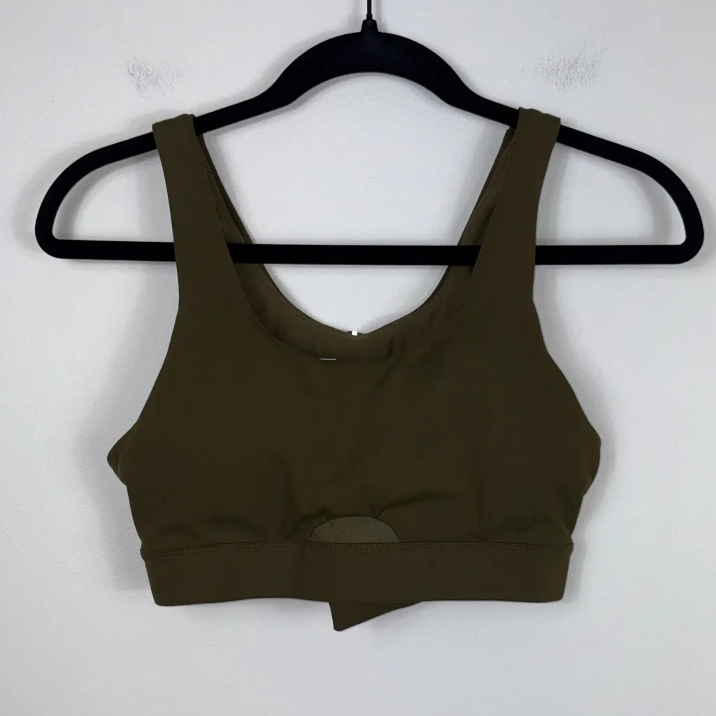 Outdoor Voices Coolform Sports Bra Olive Green Women’s Size Small Adjustable - Image 3