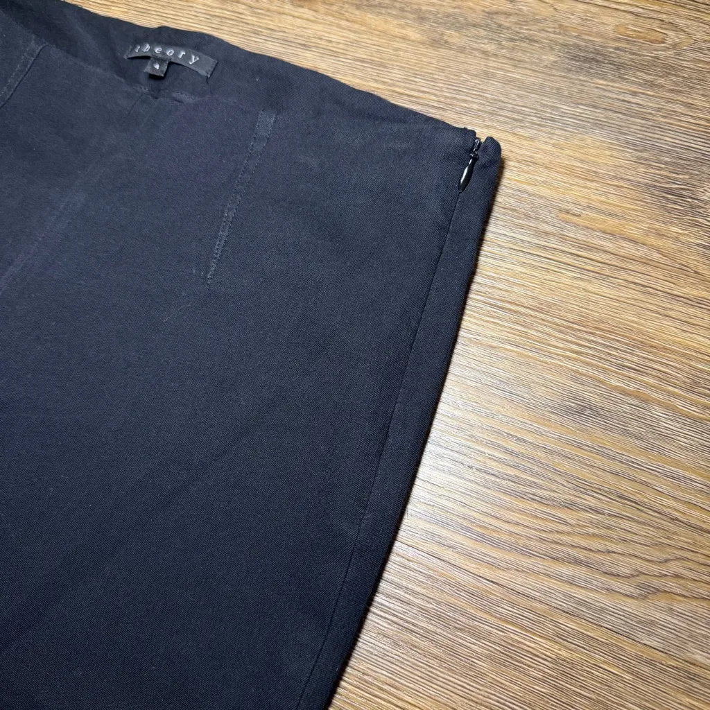 Theory Black Classic Dress Pants Side Zipper Split Hem 4 - Image 4