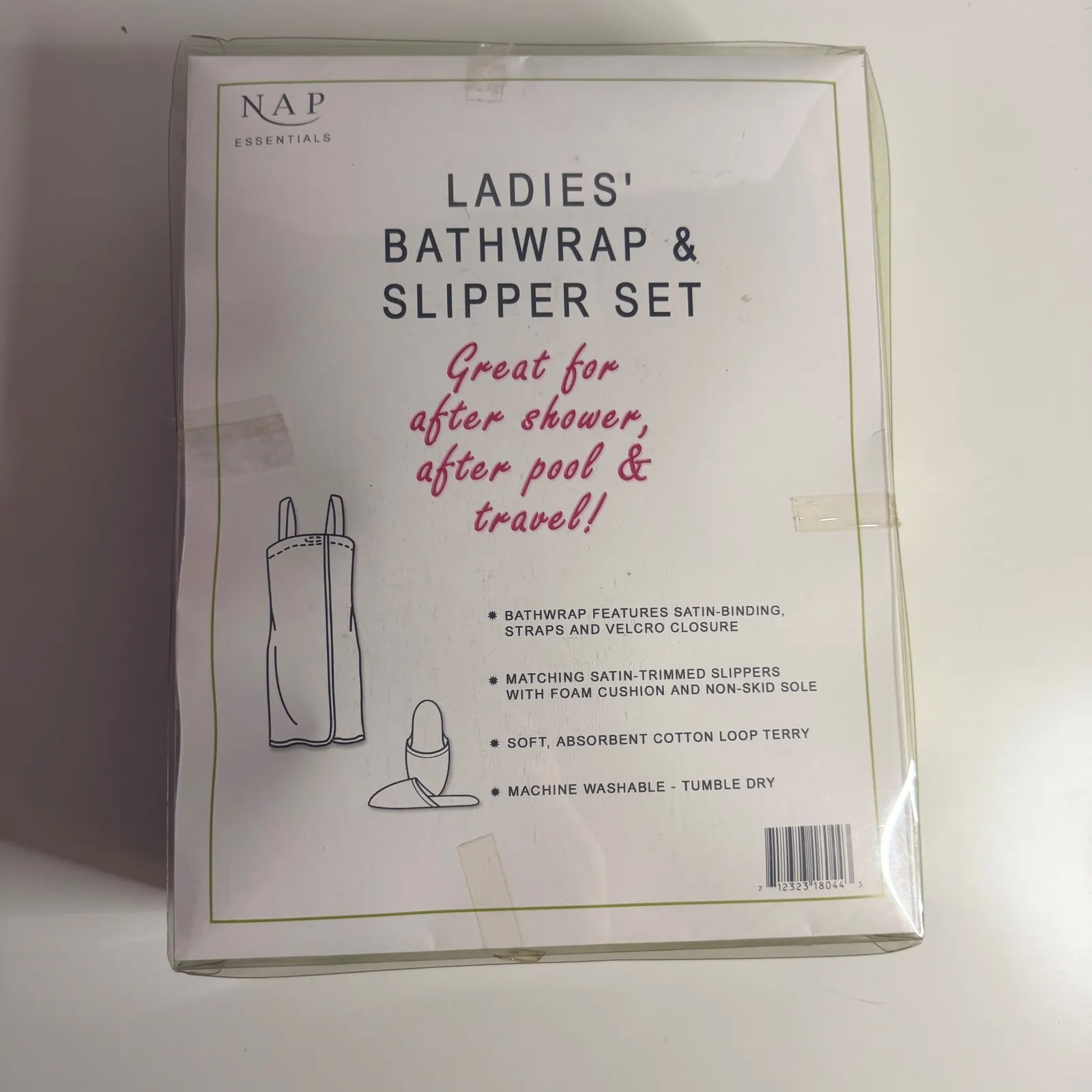 NAP Essentials Ladies' Floral Spa Bathwrap & Slippers Set One Size Fits 4 - Image 2