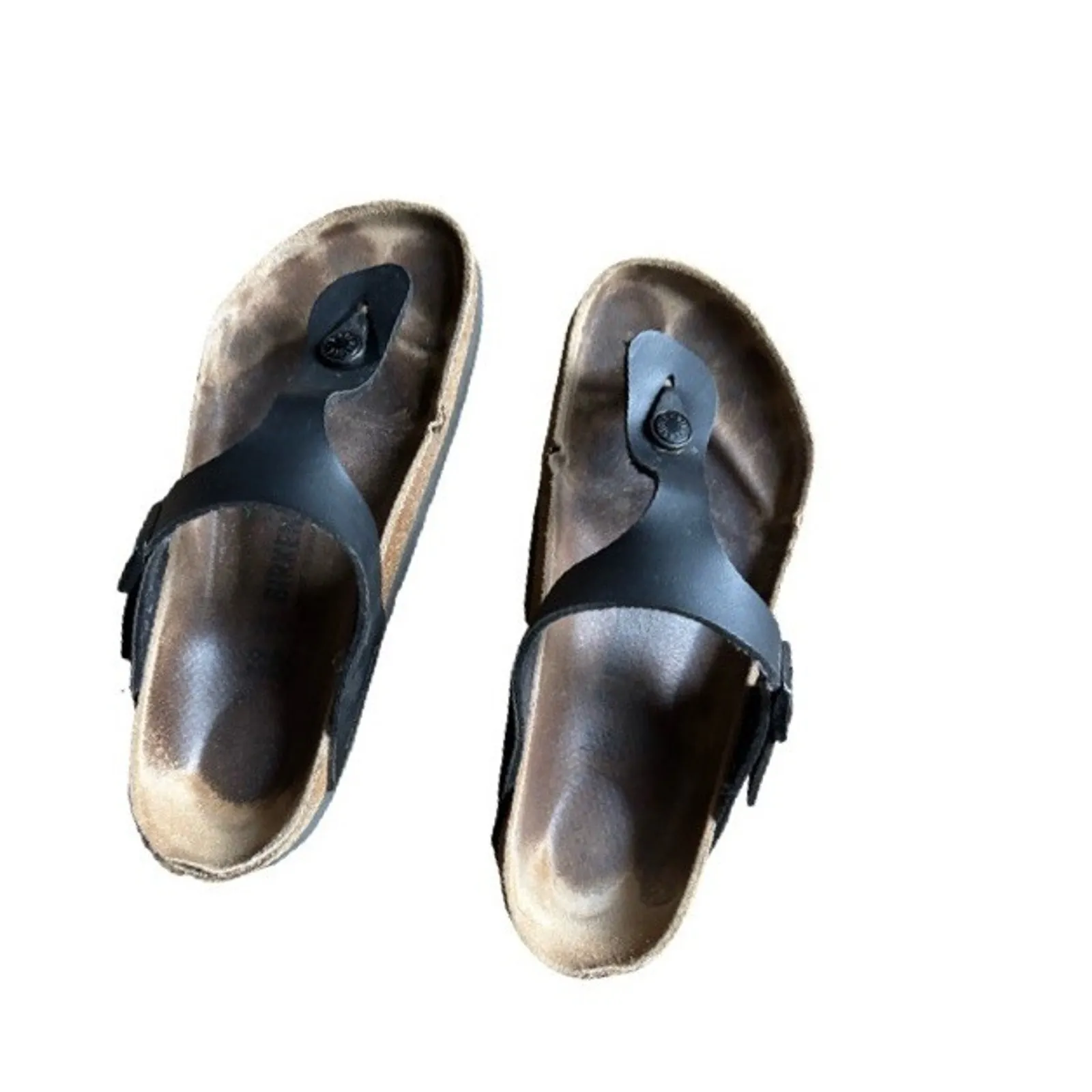 Birkenstock Gizeh Thong Sandals Black Worn Used Size 39 8 US Casual Summer - Image 9