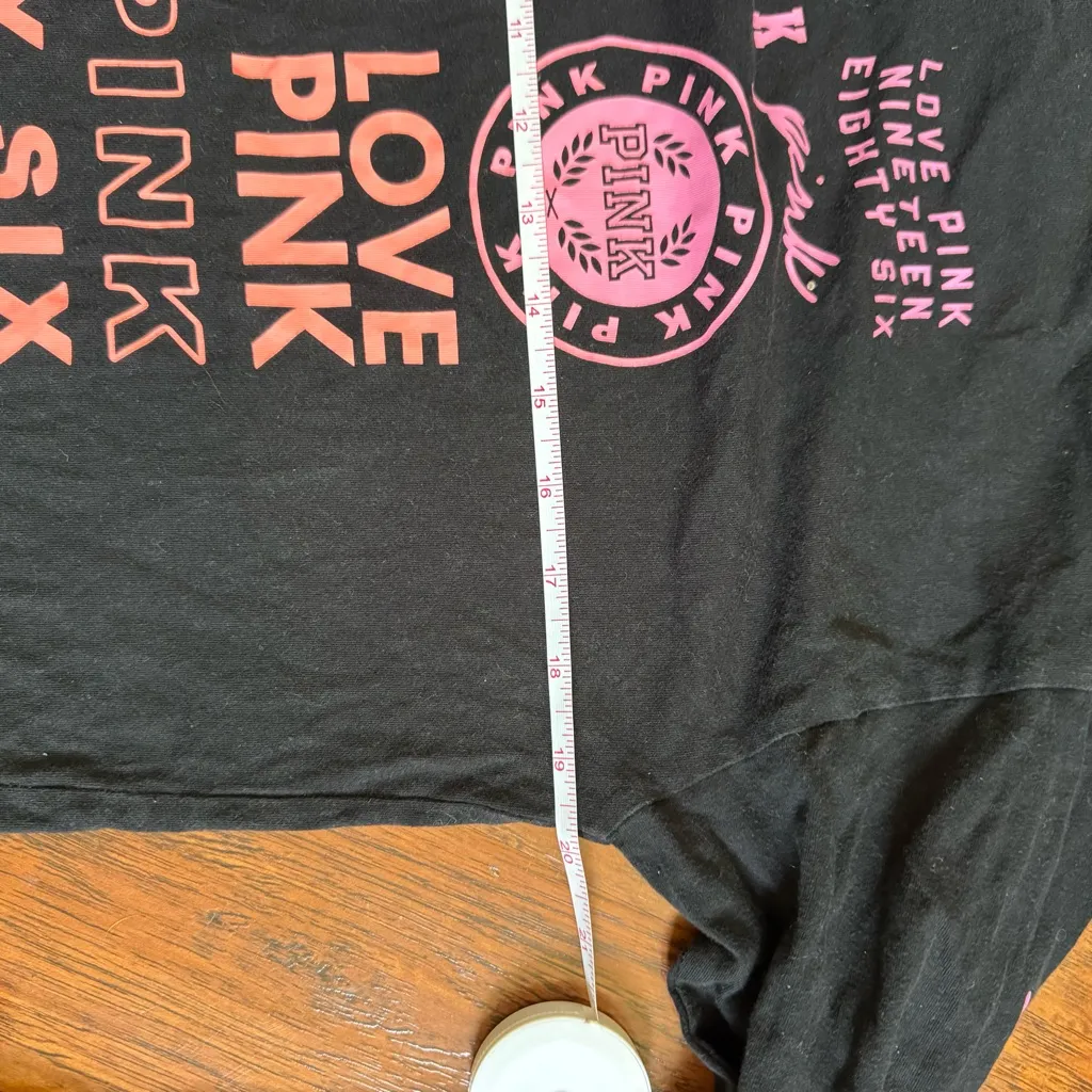 PINK Victoria's Secret Black Long Sleeve with Pink Lettering - Image 6