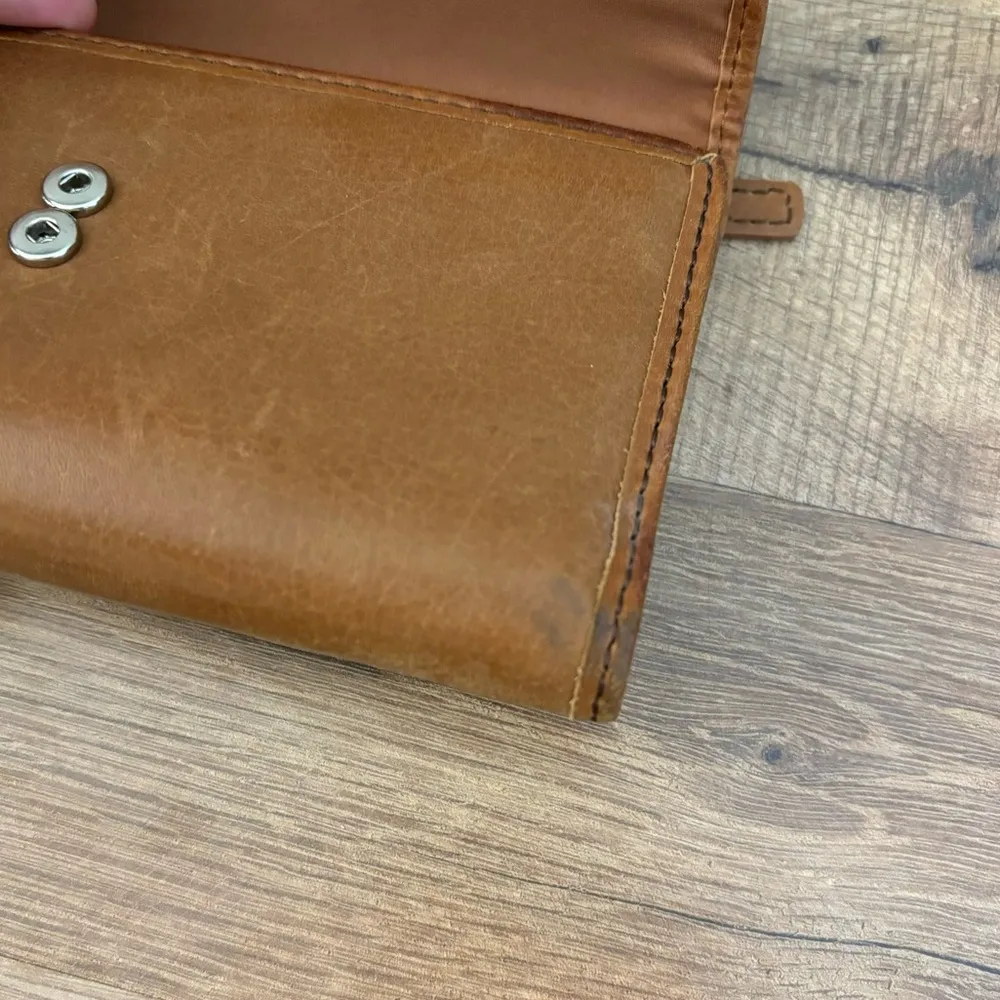 Fossil Colorblock Trifold Leather Checkbook Wallet Vintage Women’s - Image 6