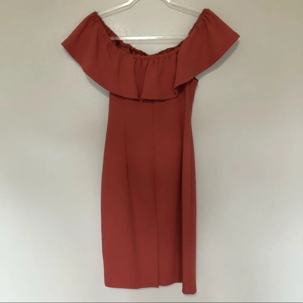 1. State Midi Dress Off the Shoulder Ruffle Bodycon 6 - Image 3