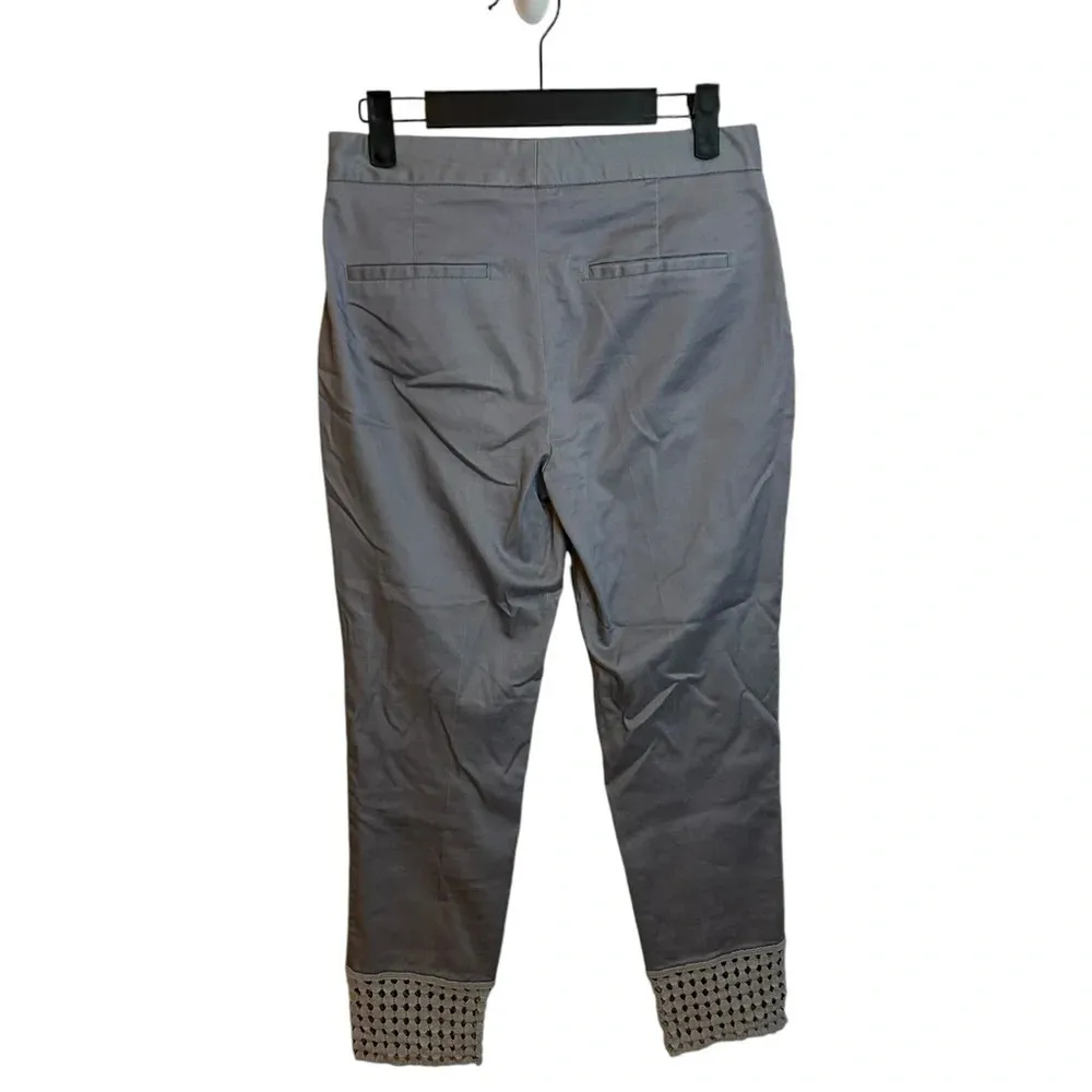 Zara Slate Blue Crochet Ankle Pants - Image 2