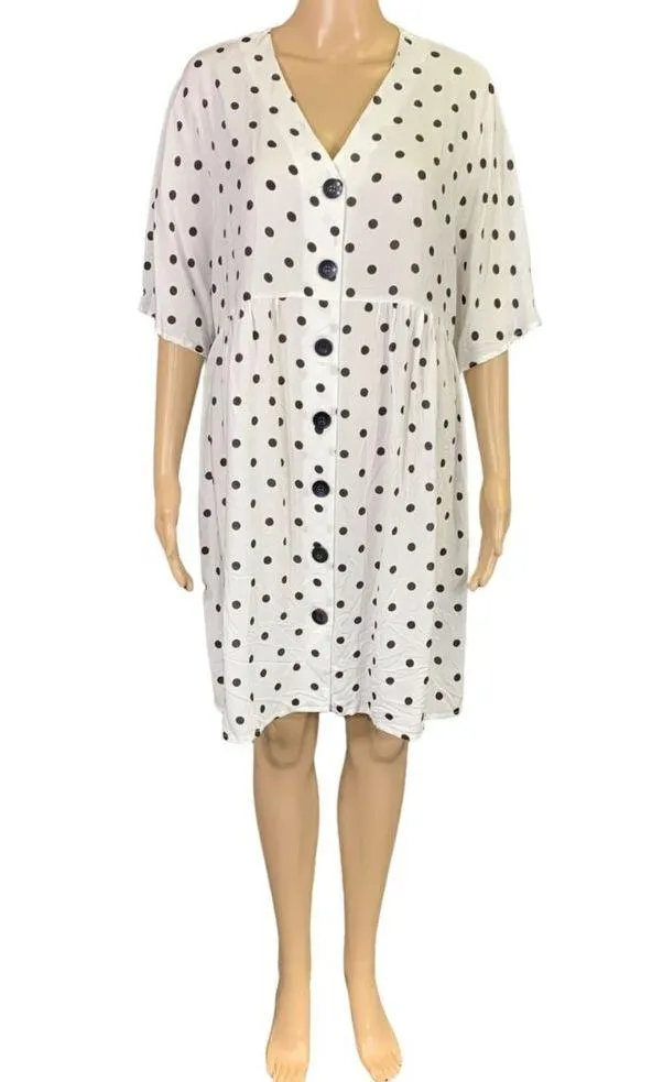 ASOS Womens Shirt Dress Maternity Nursing Polka Dot Button Down Relaxed Fit Sz 8 - Image 3