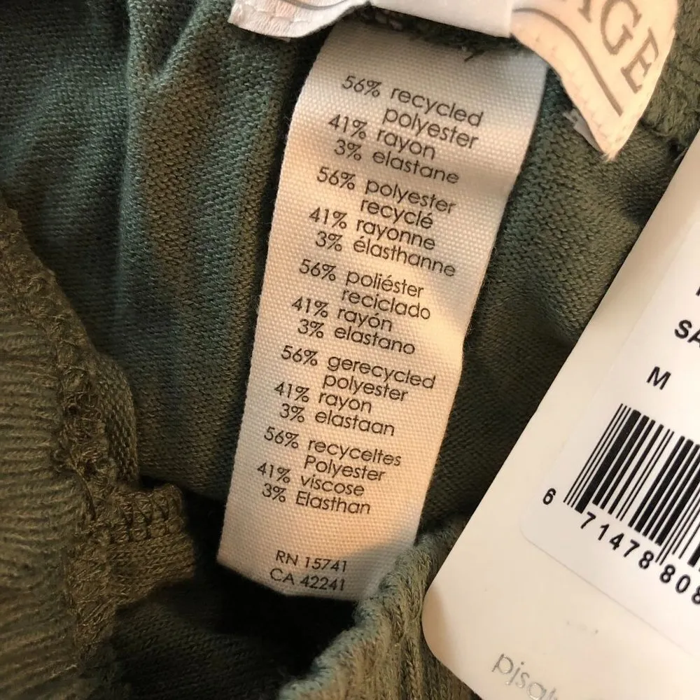 PJ Salvage Womens Pajama Lounge Pants Faux Button Fly Green XS - Image 4