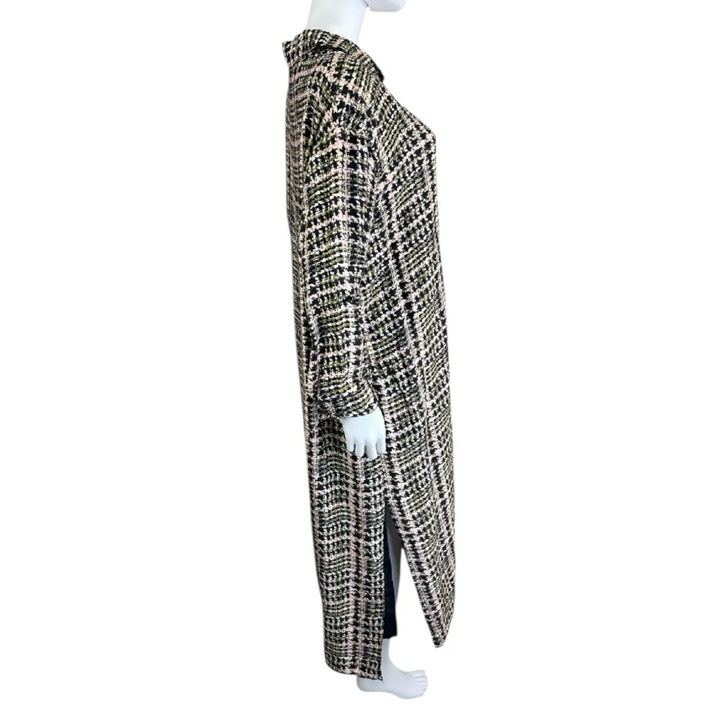 Sadie & Sage NWT Houndstooth Print Shirt Dress Size L Green Size L - Image 2