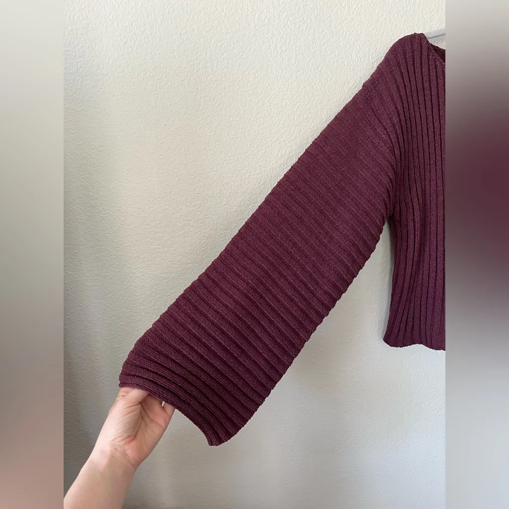 Sage The Label Greater Good Boat Neck Ribbed Sweater in Red Women's Size S - Image 5