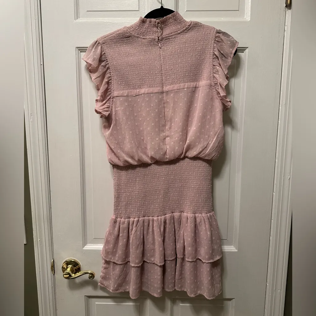 Aqua Smocked Flutter Sleeve Dress‎ - Image 5