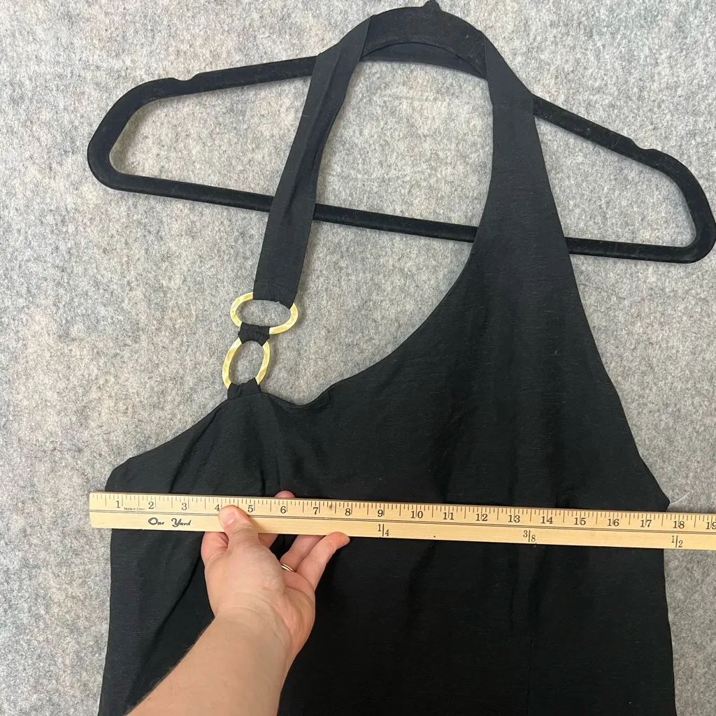 Future Collective Jenee Naylor black sleeveless ring detail mini halter‎ dress Size 14 - Image 5