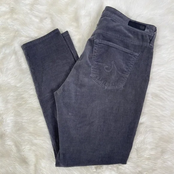 AG Jeans The Stevie‎ Ankle Petite Corduroy Gray Slim Straight Pants Size 28P - Image 3