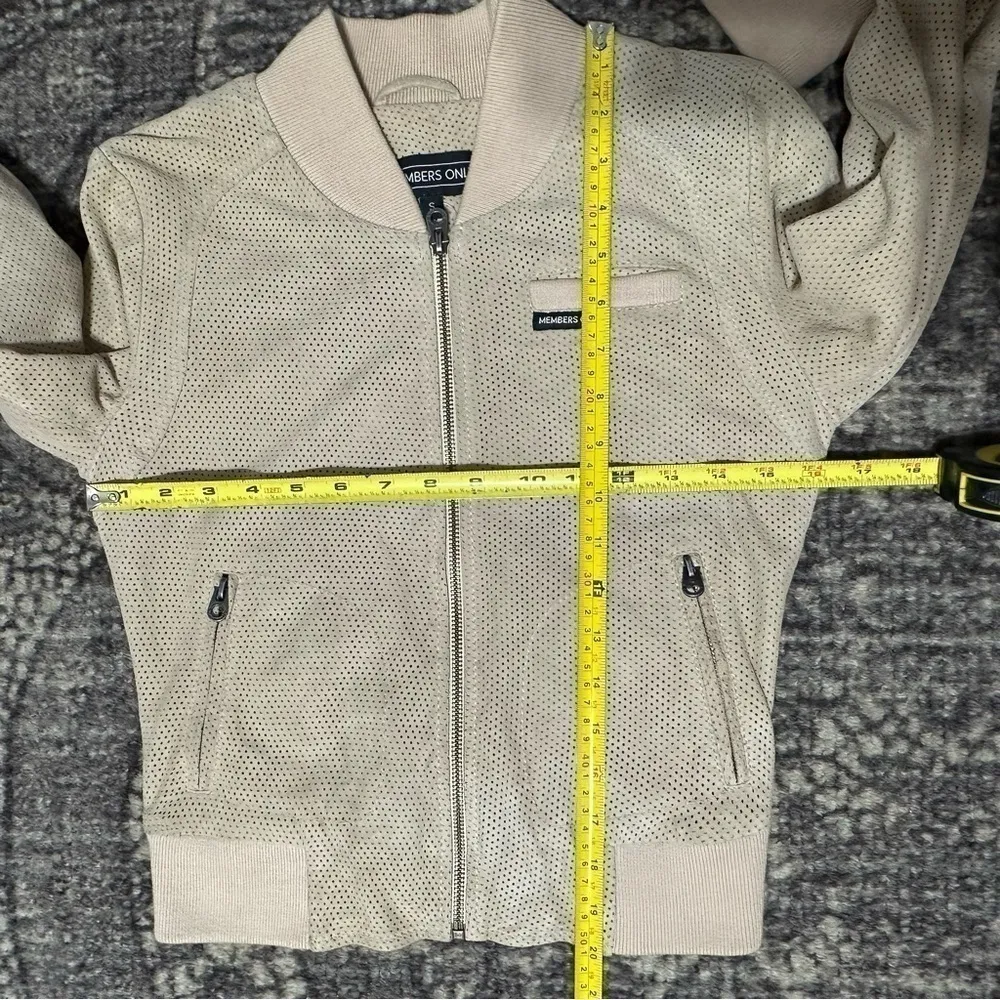 Members Only Vintage Women’s Size S Tan Perforated Suede Full Zip Jacket - Image 9