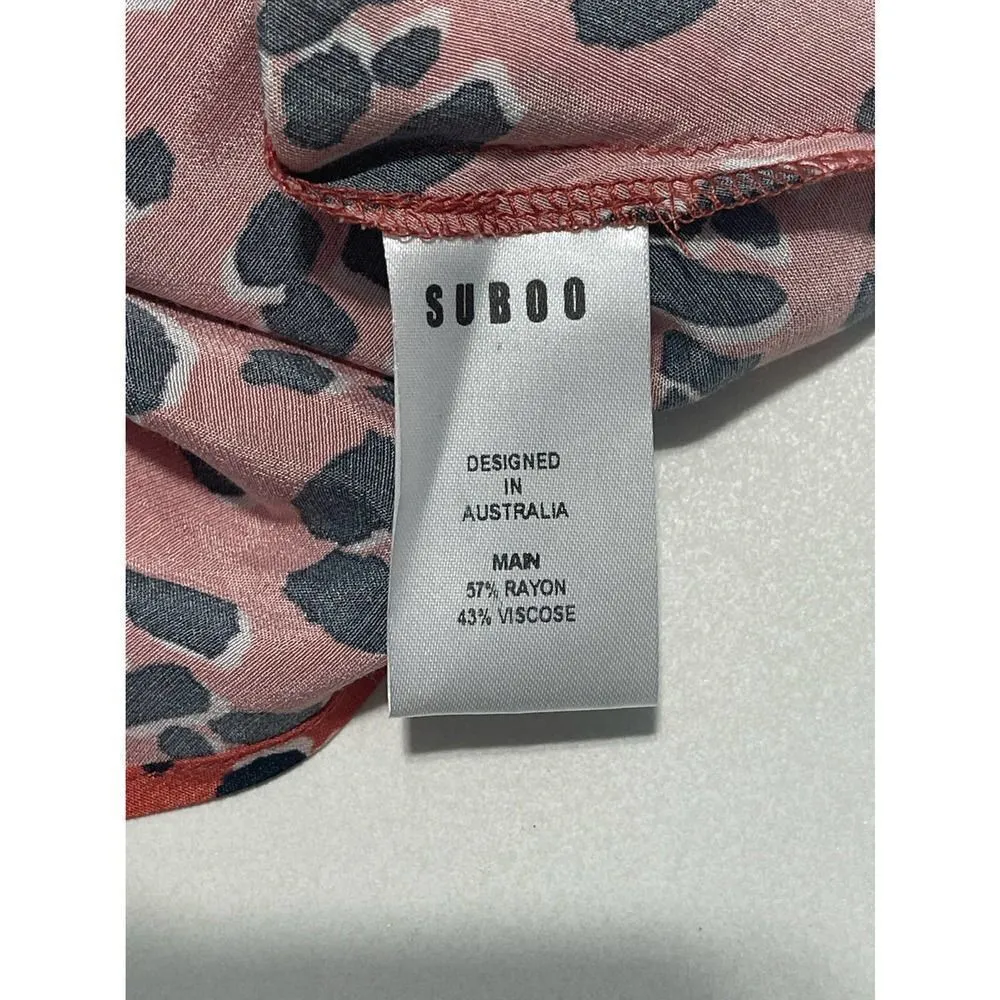 Suboo Zanzibar Bias Cut Cami Cheetah Animal Print Tank Top Coral Pink Medium NWT Orange - Image 10