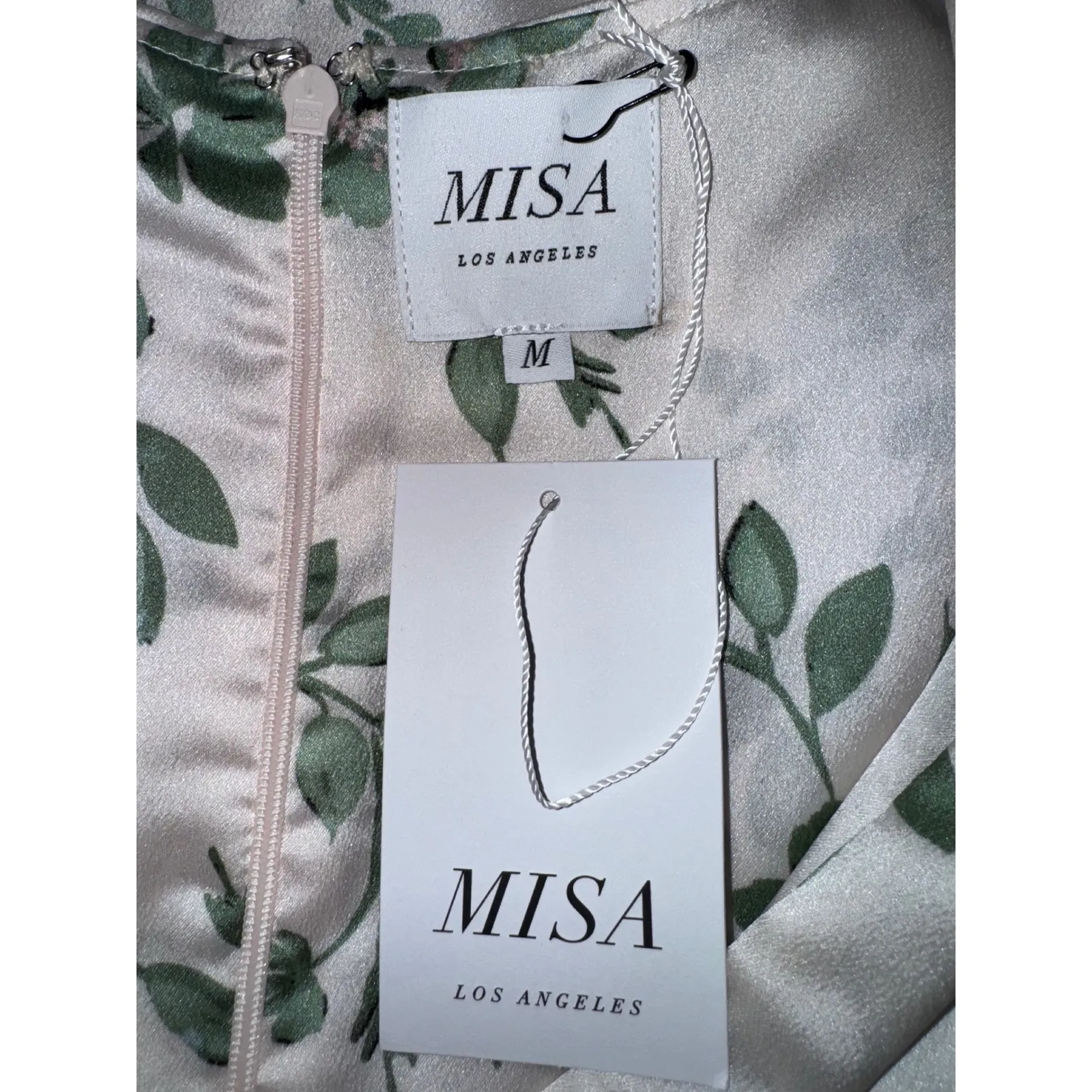 MISA Los Angeles Floral Print Wrap Twist Ruched Mini Dress Size M - Image 8