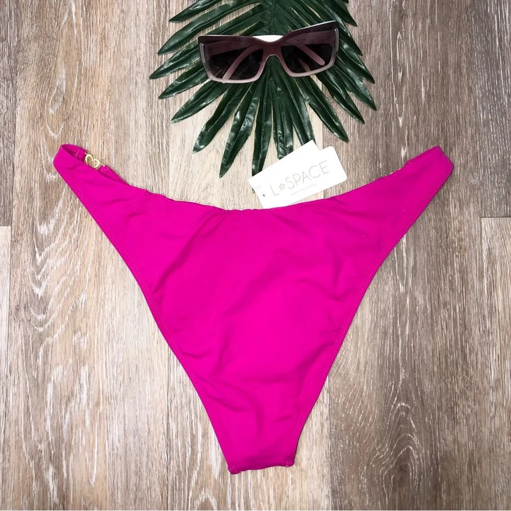 L*Space Ziggy Bikini Bottom in Bougainvillea Pink XL NWT - Image 5