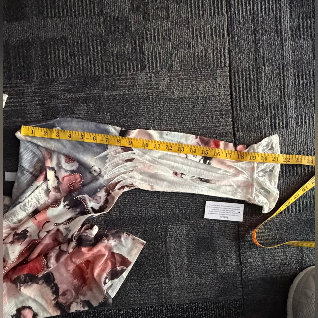 Style & Co. Jeans Floral Lace Trim Embellished Blouse SIZE XS,  3/4 Sleeve NWT - Image 11