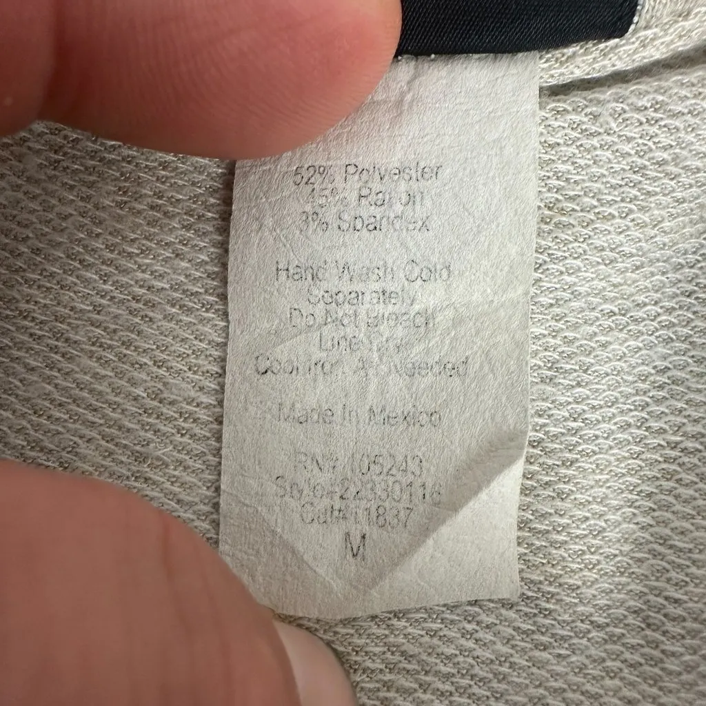 Bobeau Beige Knit Wrap Poncho With Button Closure M - Image 5