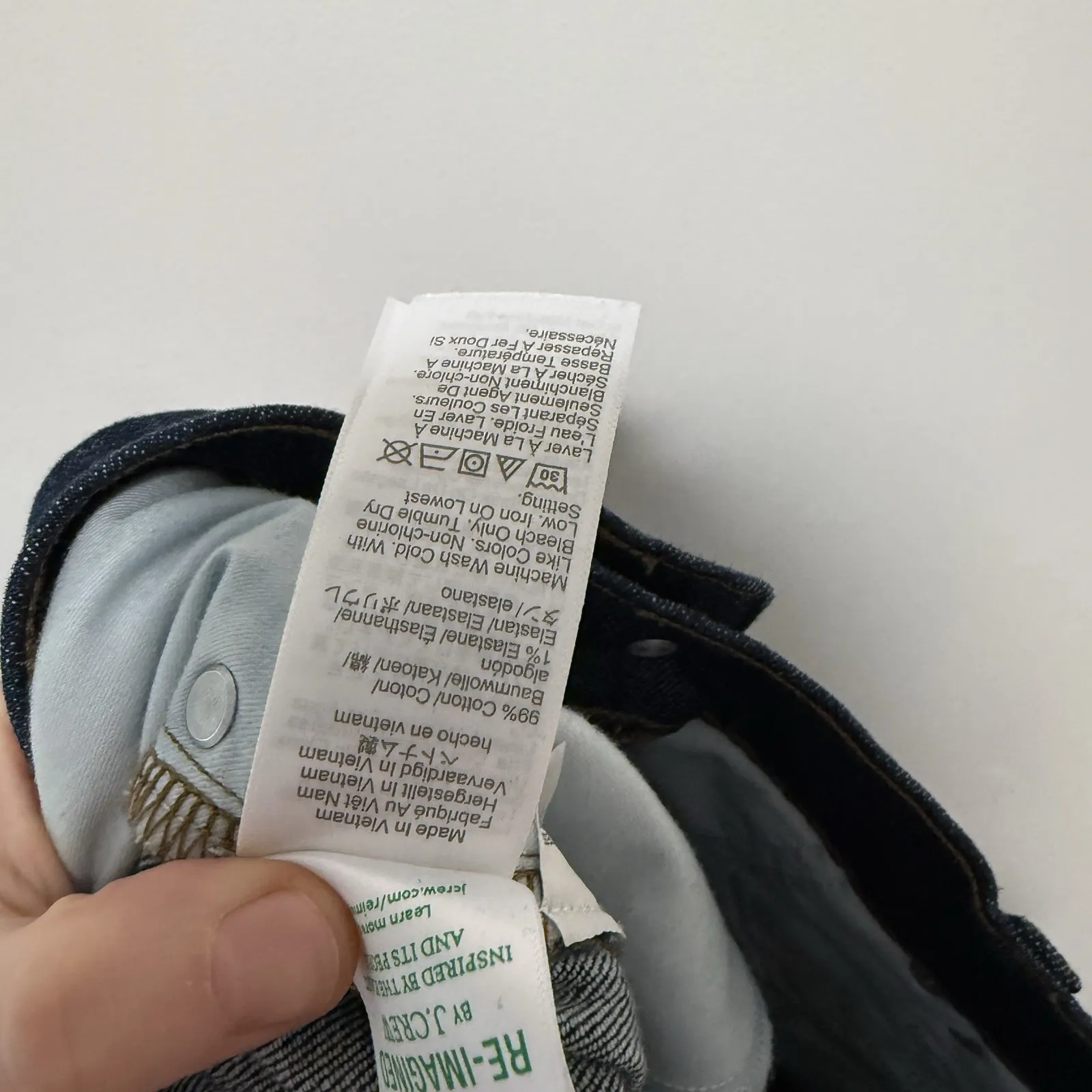 J. Crew 9" demi-boot crop‎ Kicky Hem jean in Dark Worn Wash Blue Size 27 - Image 5