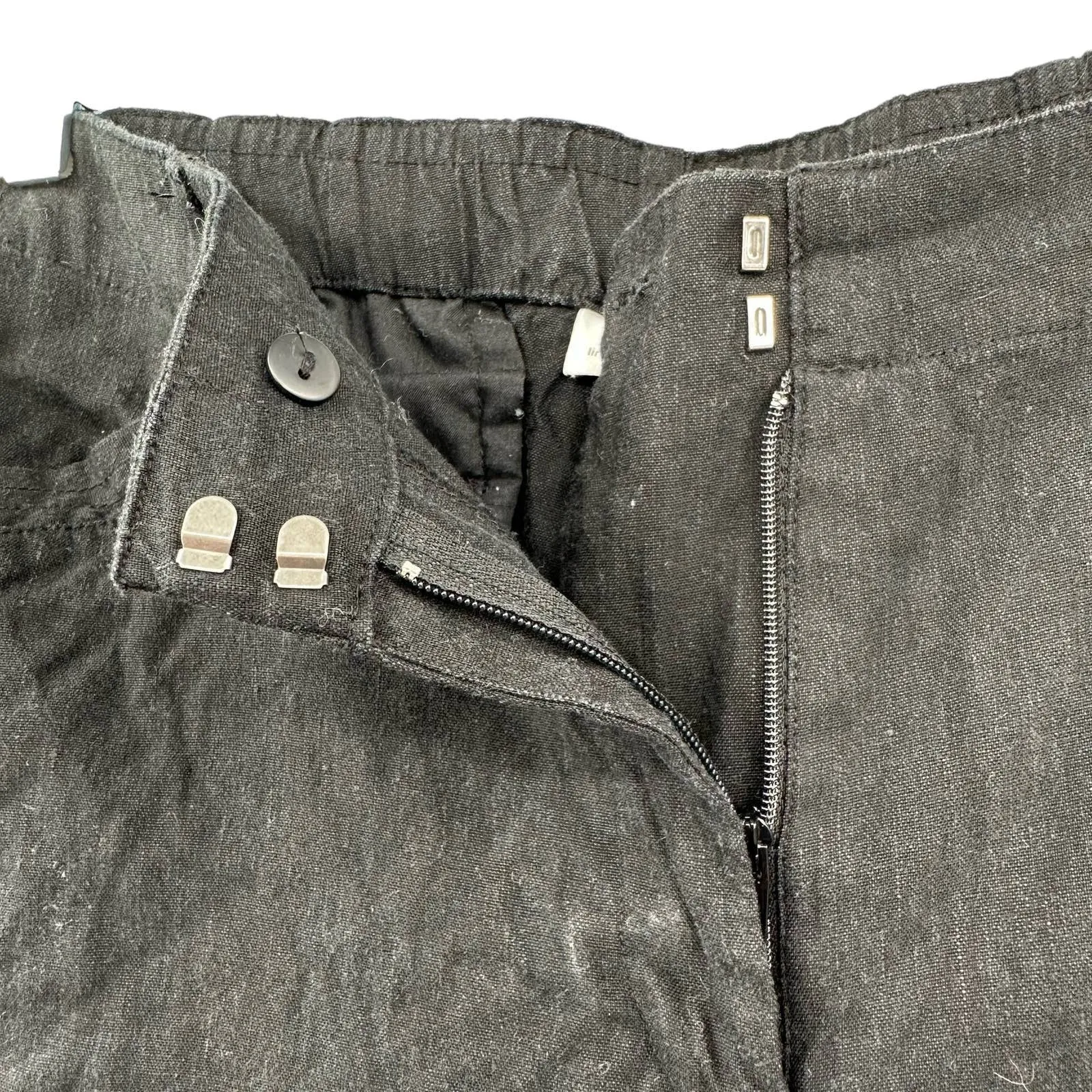 J. Jill linen stretch size 14 black pants with pockets‎ button zip hook closure - Image 5