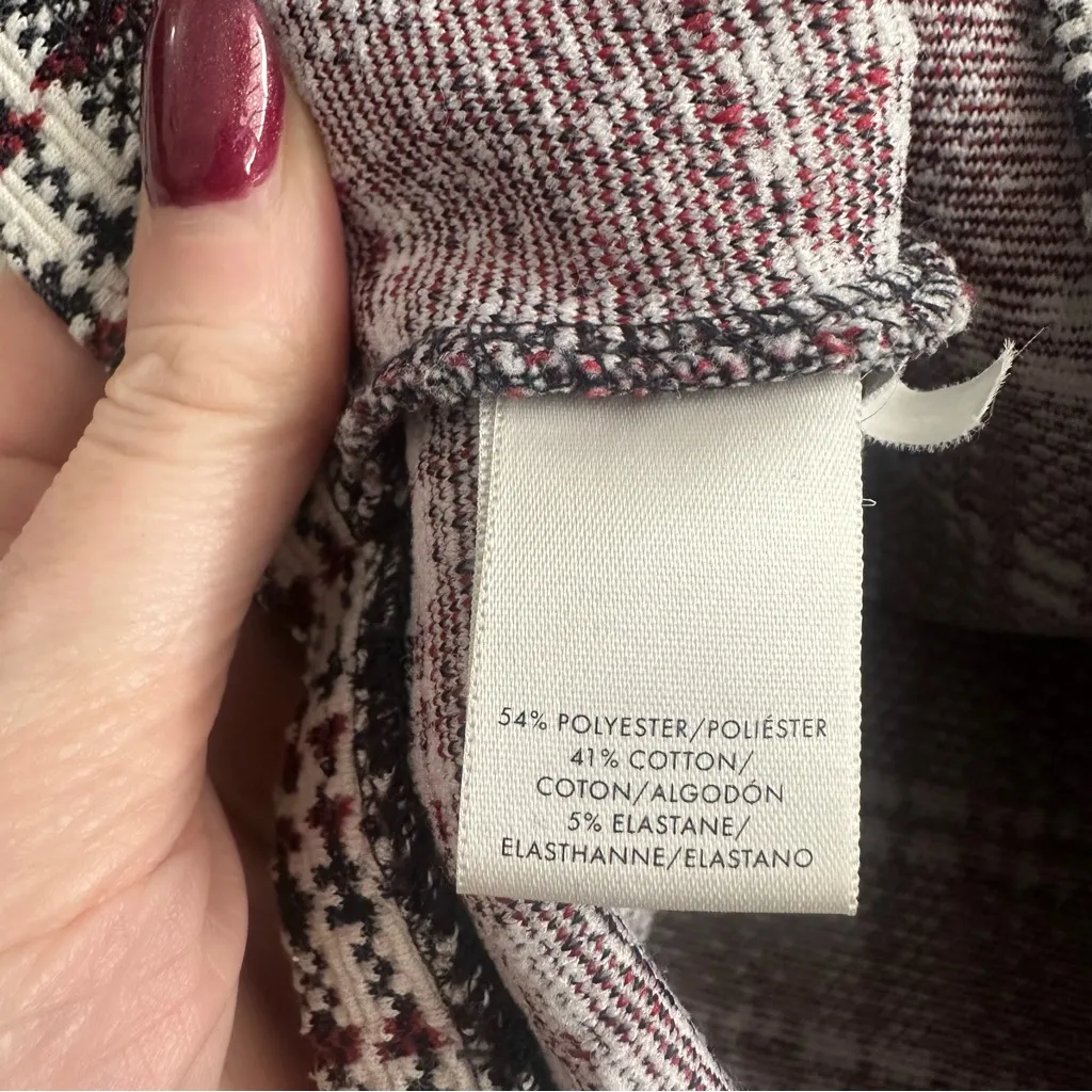 Ann Taylor Plaid Mock Neck Structured Sweater Top - Image 6