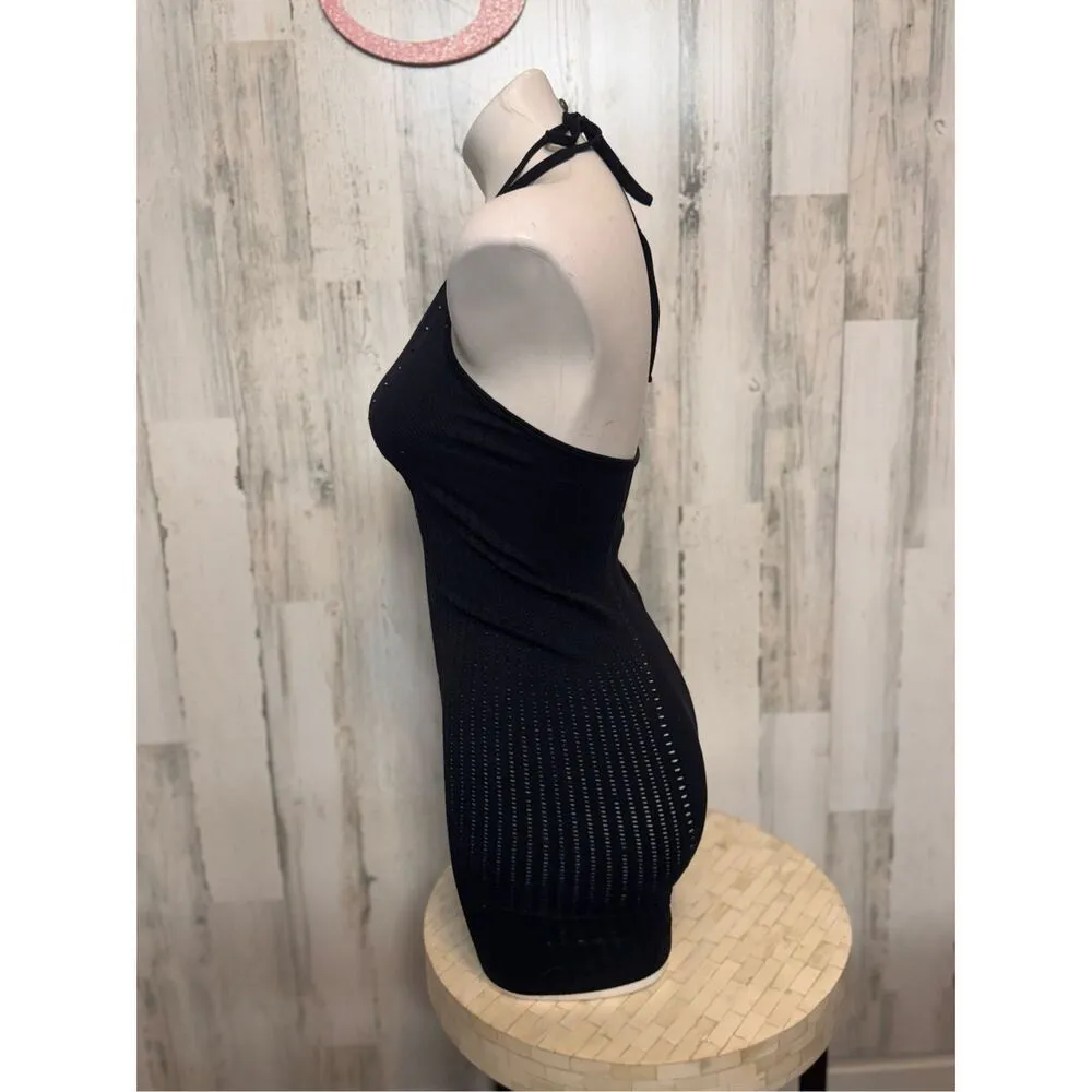 Zara Limitless Contour Black Halter Romper XS-S - Image 4