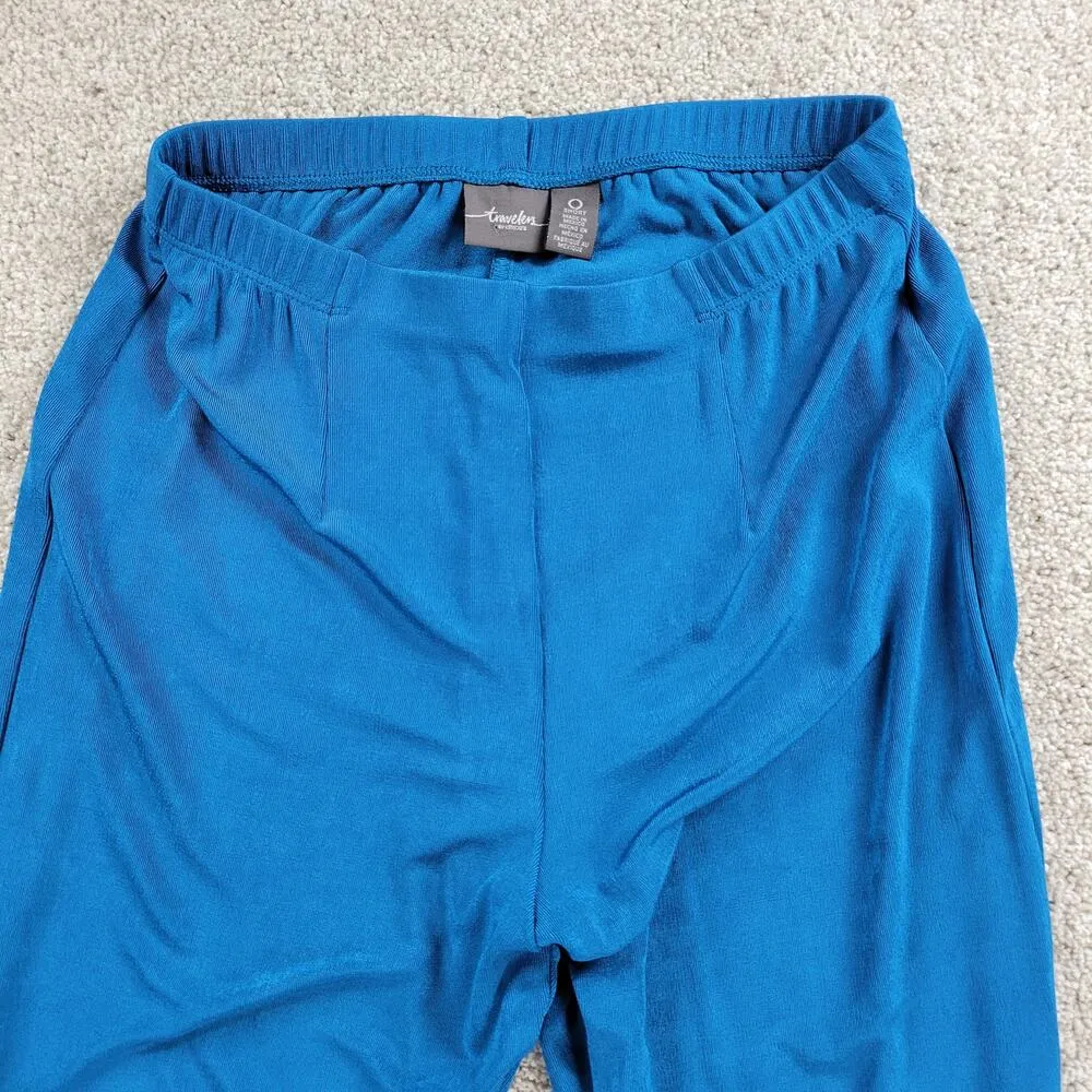 Travelers by Chicos Pants Womens 0 Sm Blue Elastic Waist Pull On Slinky Lounge - Image 4