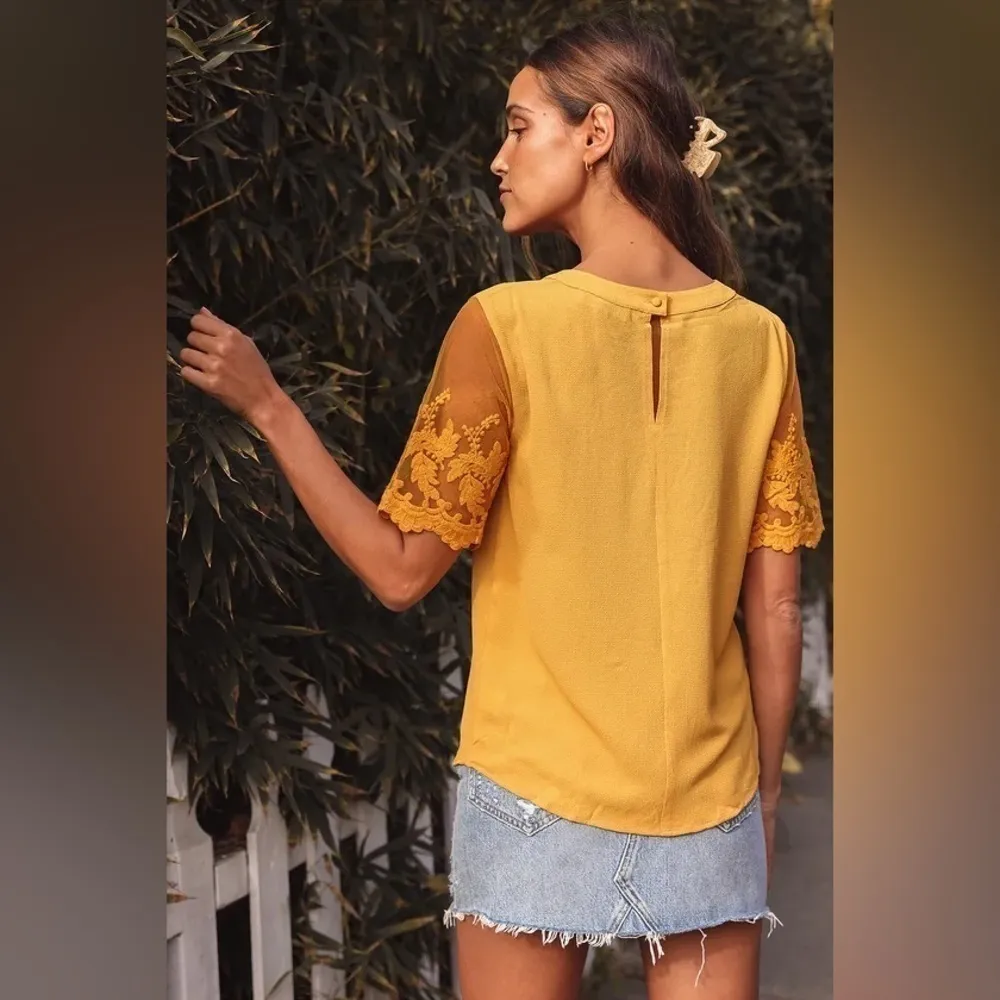 LULU’S Lisa Marie Yellow Embroidered Top - Image 3
