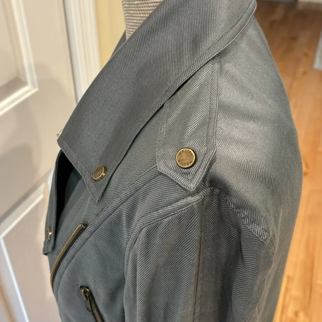Walter Baker grey fully lined silk/twill moto style jacket - Image 8
