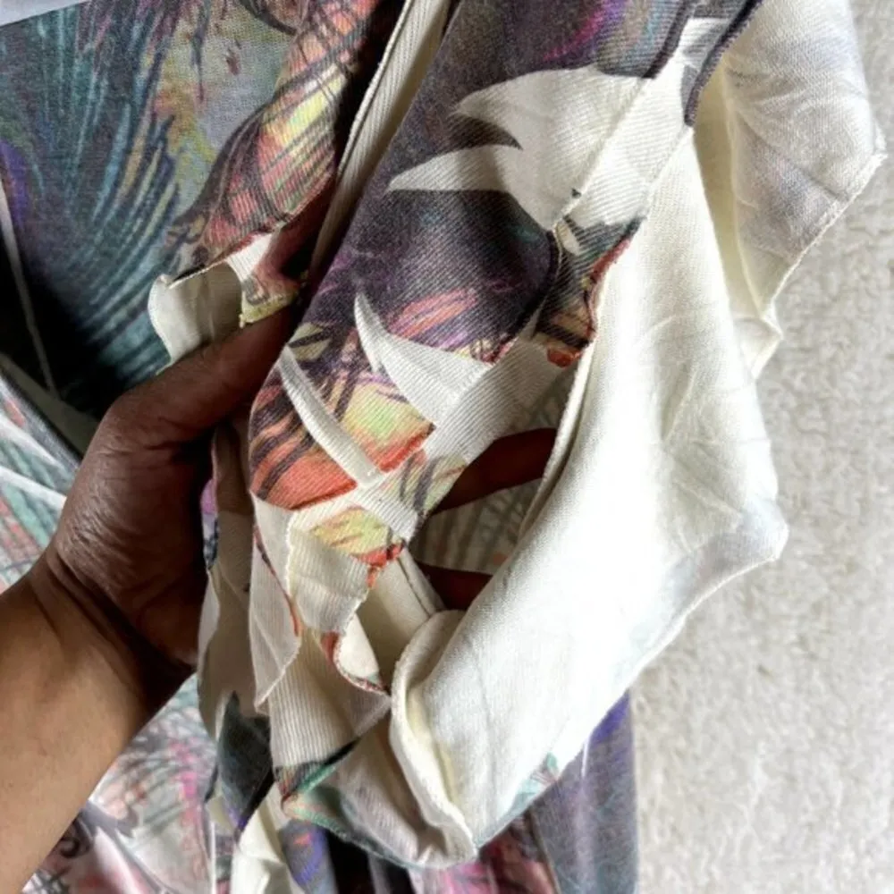 Womens Tops‎ Size 2X Printed Ruffle Front Flutter Sleeves - Image 6