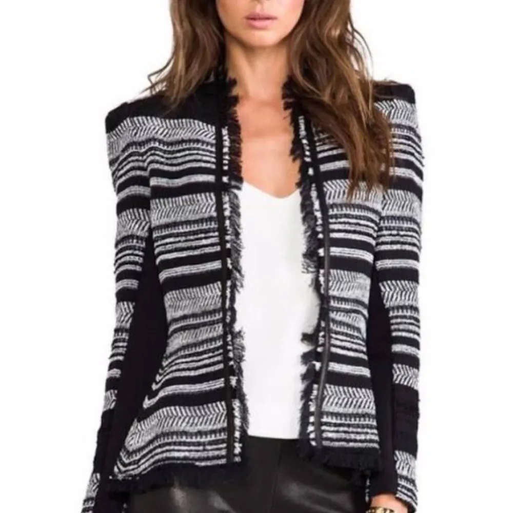 Rebecca Taylor Stripe black and white Tweed jacket size 0 - Image 28