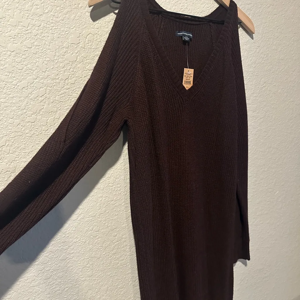 💜🆕American Eagle Outfitters Purple Off-the-Shoulder Sweater Dress✨NWT✨ - Image 3