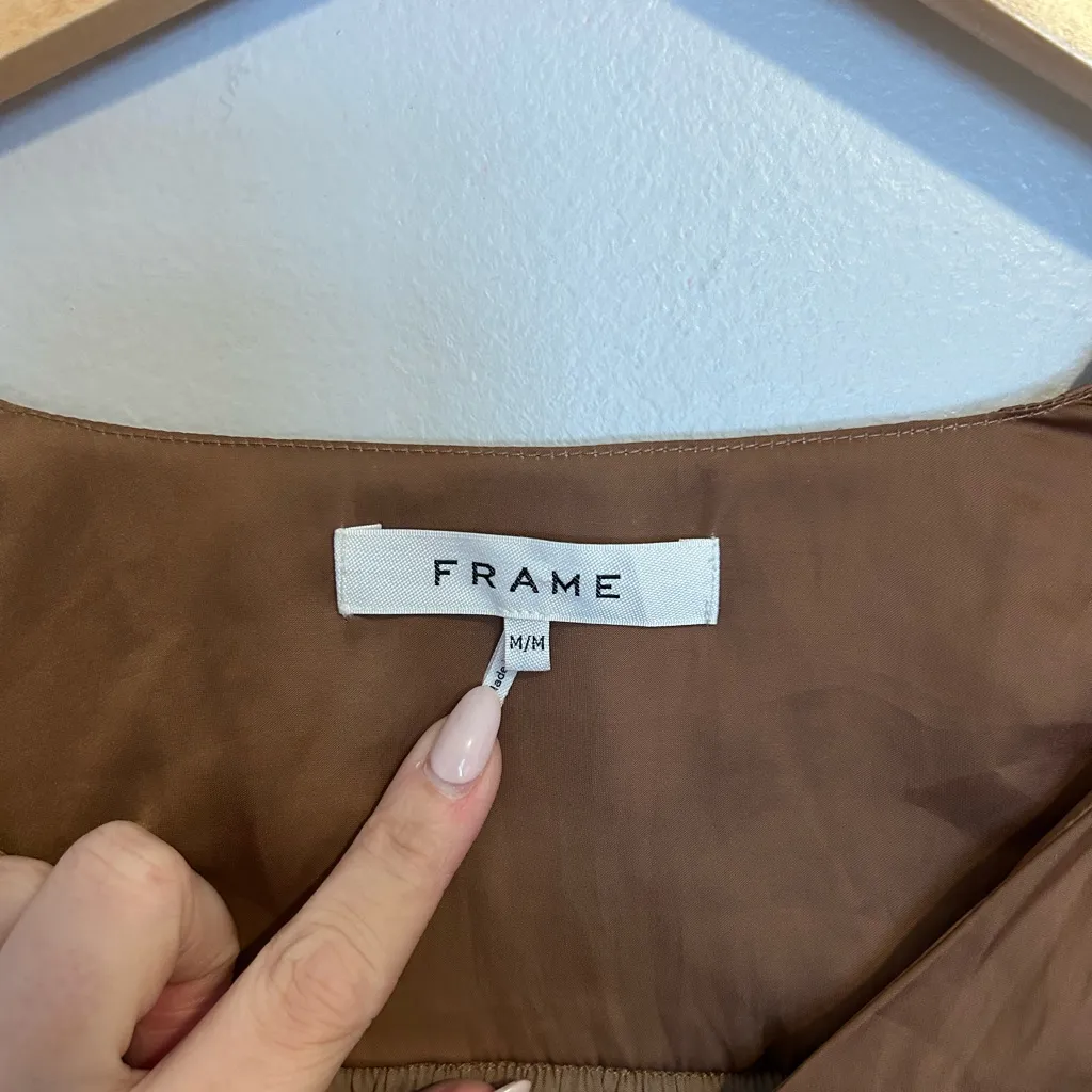 FRAME Crossover Top in Bronze size Medium (M) - Image 3