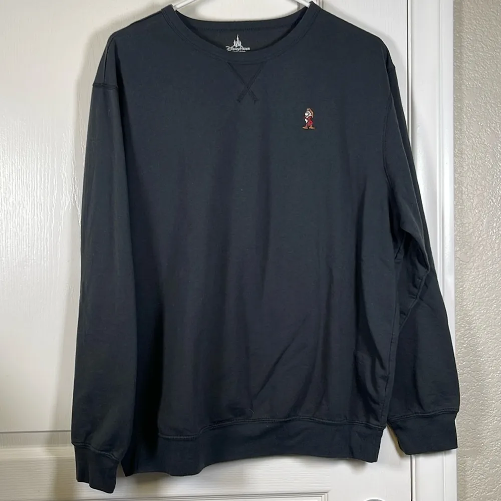 Disney Parks Black Sweatshirt GRUMPY Snow White Pullover Top Size XL EUC #2660 - Image 2