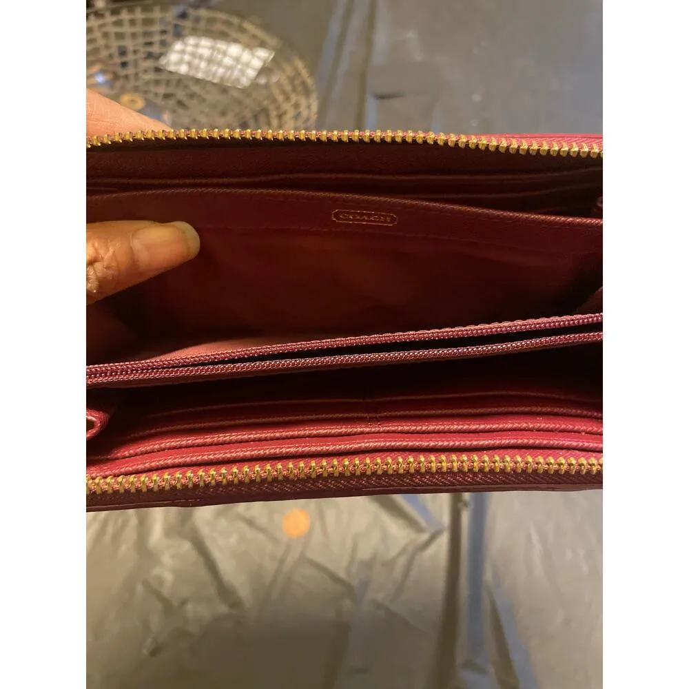 Coach Madison Dotted Accordion Zip Around Wallet - Dark Ruby - Image 3