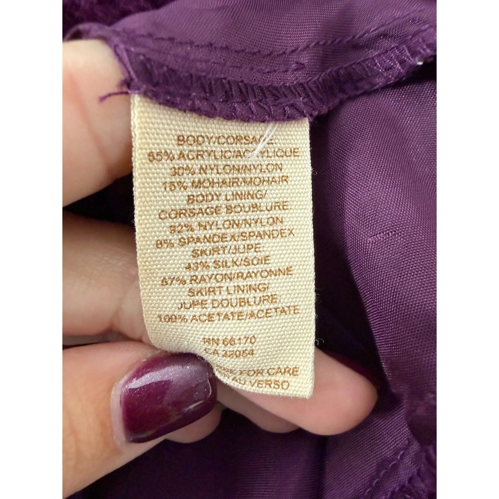 Free People Silk Mohair Purple Knit Velvet Babydoll Dress Size 4 - Image 5