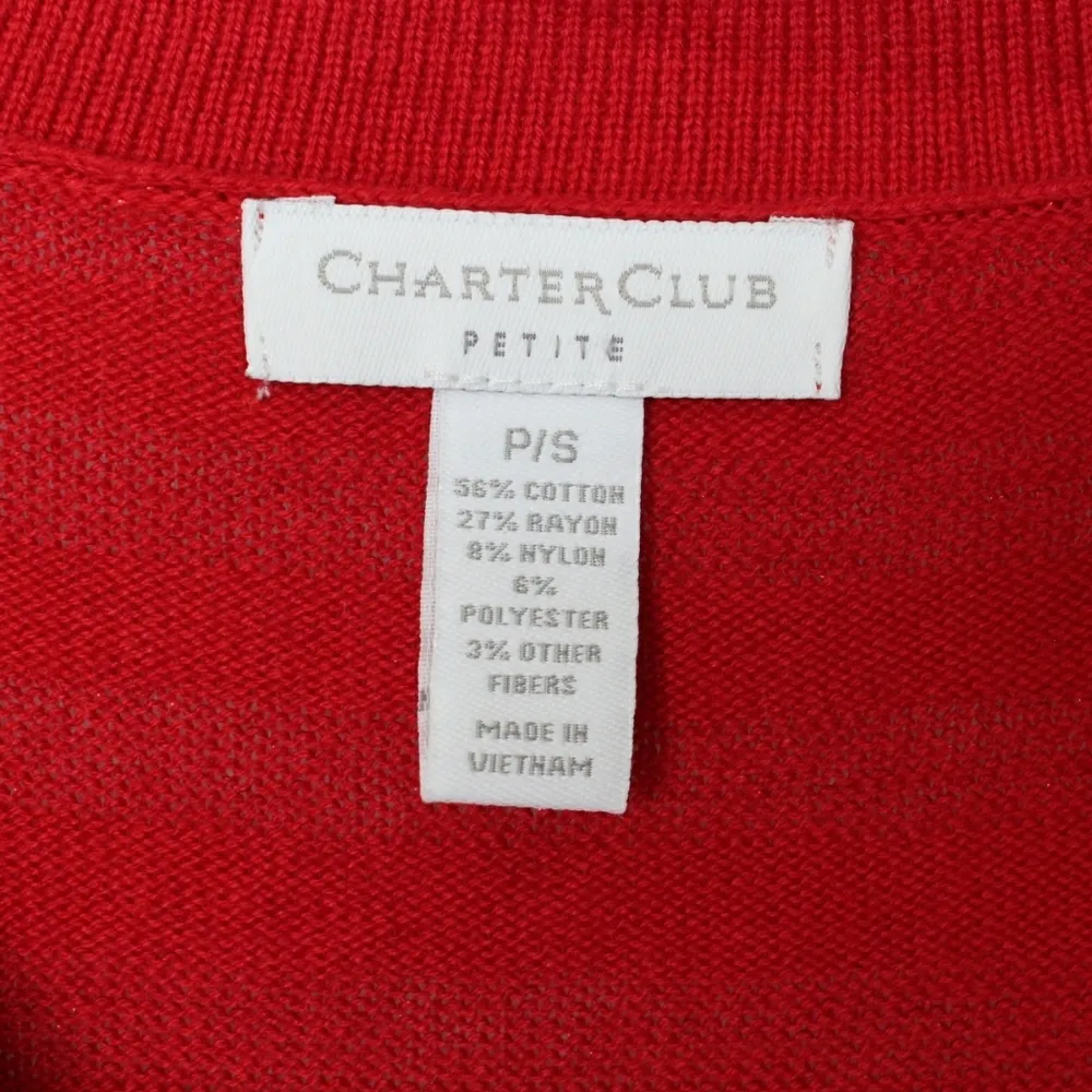 Charter Club | Shiny Red Striped Sweater - Image 4