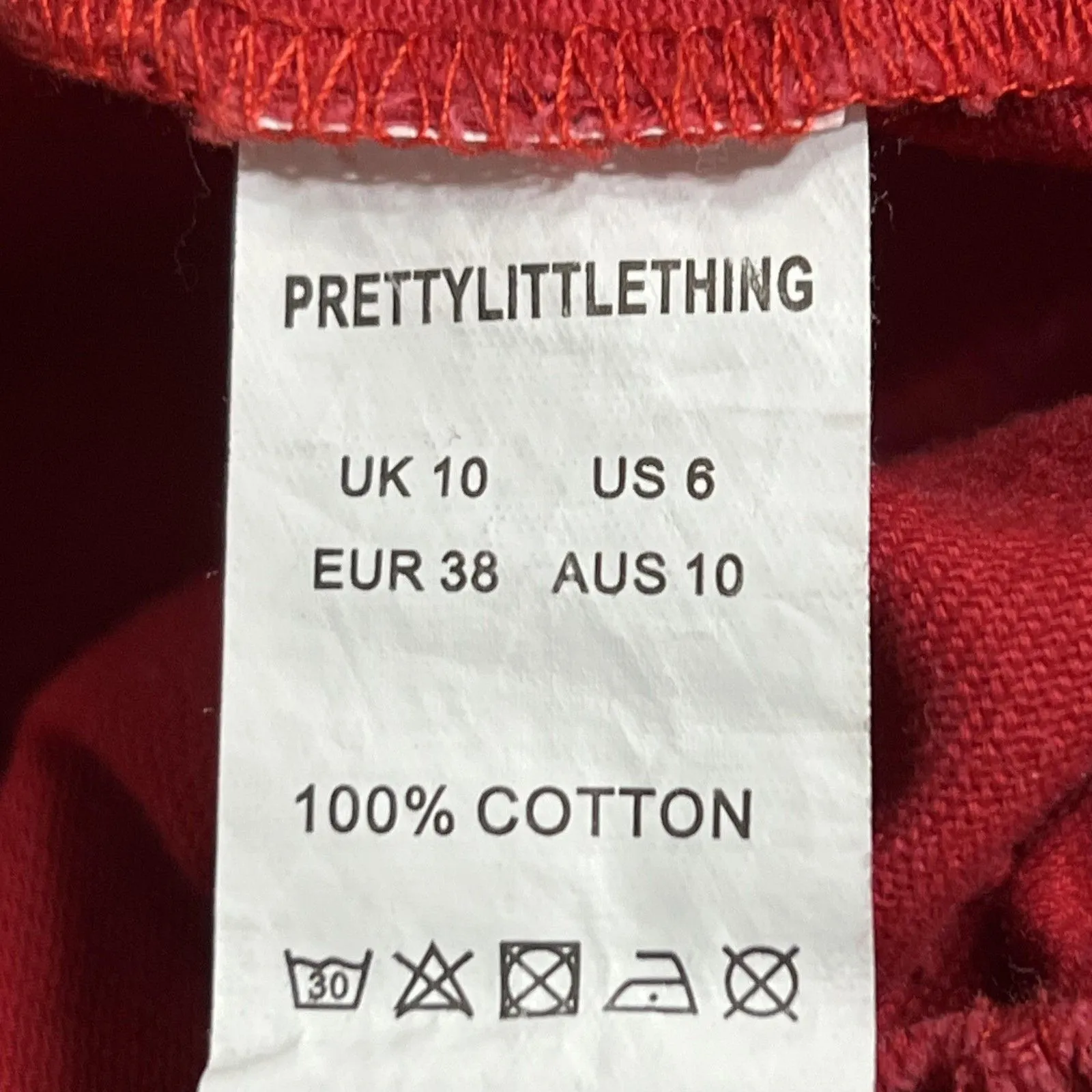 PrettyLittleThing Pants Womens 6 Red Cargo Twill Joggers Elastic Waist Pockets - Image 8