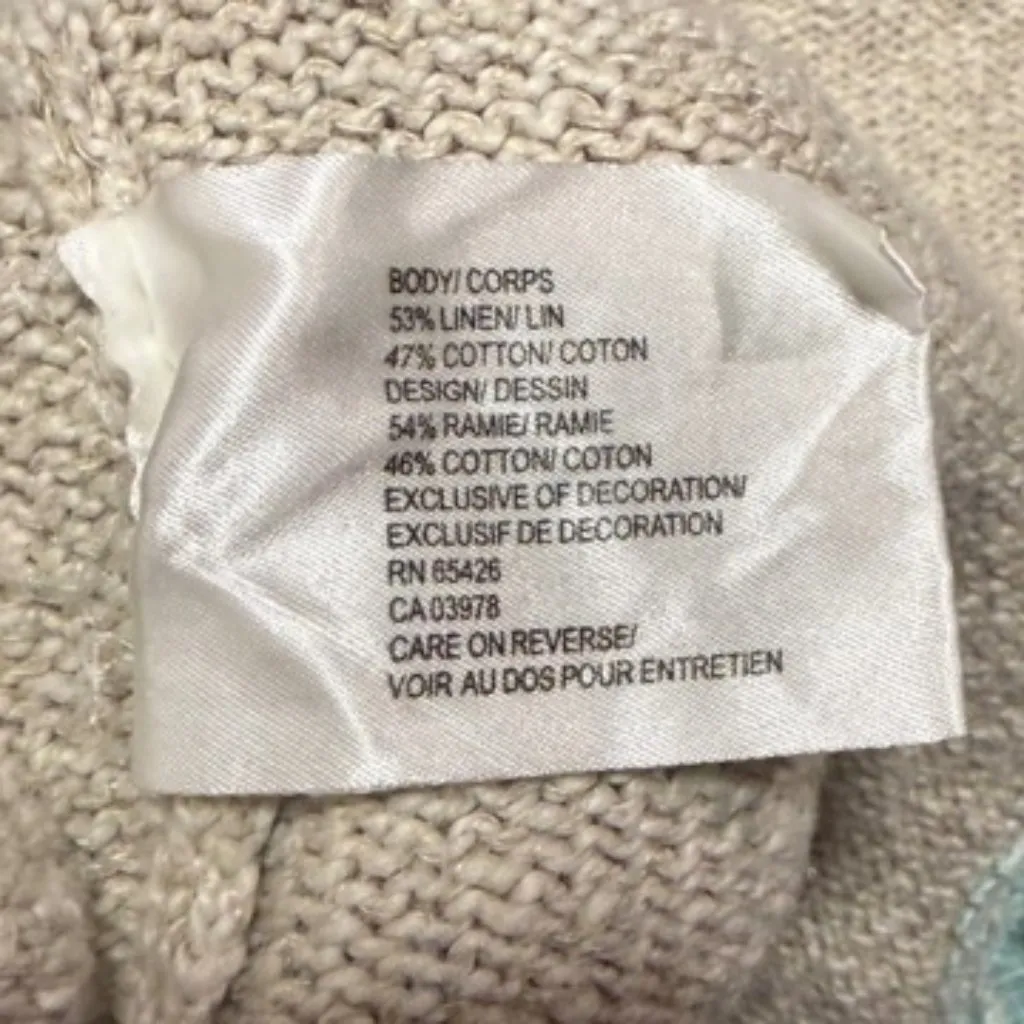 Vintage Embroidered Applique Northern Isles Garden Cardigan Size Medium Blue - Image 4